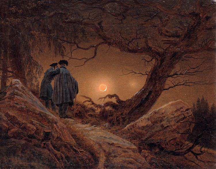 Caspar David Friedrich Two men contemplating the Moon